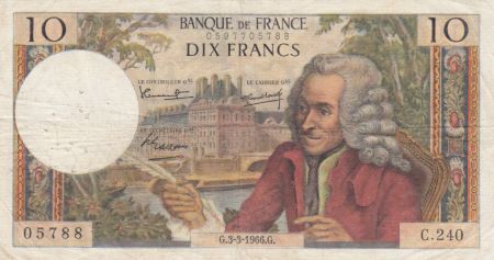 France 10 Francs Voltaire - 03-03-1966 Série C.240 - TB+