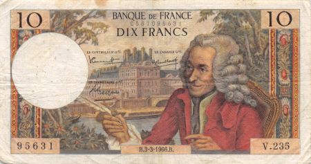 France 10 Francs Voltaire - 03-03-1966 Série V.235 - TB