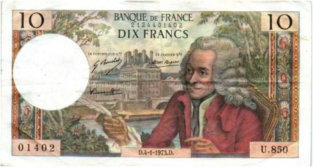 France 10 Francs Voltaire - 04-01-1973 Série U.850