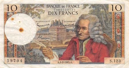 France 10 Francs Voltaire - 04-02-1965 Série S.123 - TB+