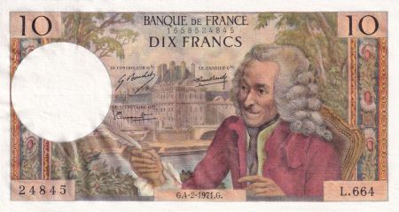 France 10 Francs Voltaire - 04-02-1971 - Série L.664 - SUP