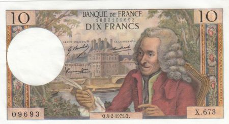 France 10 Francs Voltaire - 04-02-1971 - Série X.673