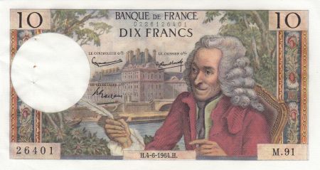 France 10 Francs Voltaire - 04-06-1964 - Série M.91