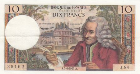 France 10 Francs Voltaire - 04-06-1964 Série J.84 - TTB+