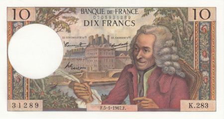 France 10 Francs Voltaire - 05-01-1967 Série K.283 - SPL