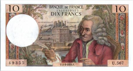 France 10 Francs Voltaire - 05-03-1970 Série U.567
