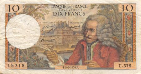 France 10 Francs Voltaire - 05-03-1970 Série U.576 - TB