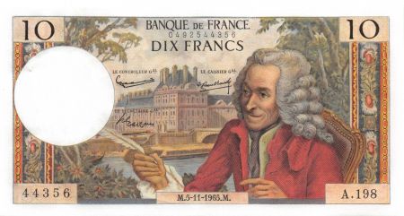 France 10 Francs Voltaire - 05-11-1965 Série A.198 - SUP+