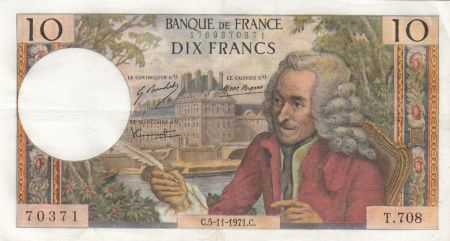 France 10 Francs Voltaire - 05-11-1971 Série T.708