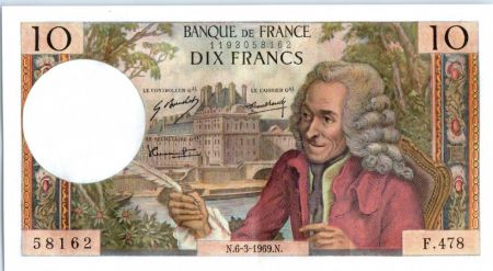 France 10 Francs Voltaire - 06-03-1969 Série F.478