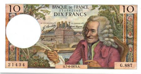 France 10 Francs Voltaire - 07-06-1973 Série G.887