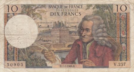 France 10 Francs Voltaire - 07-07-1966 Série V.257 - TB