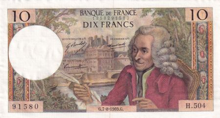 France 10 Francs Voltaire - 07-08-1969 - Série H.504 - TTB+