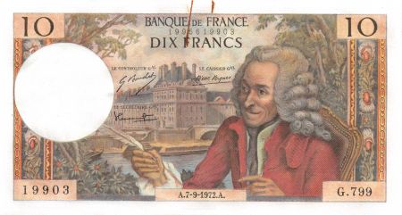 France 10 Francs Voltaire - 07-09-1972 Série G.799 - SPL