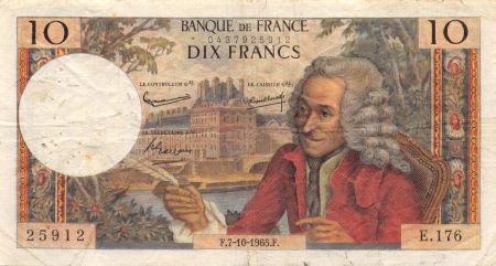 France 10 Francs Voltaire - 07-10-1965 Série E.176 - PTB