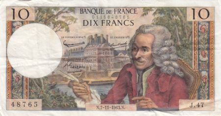 France 10 Francs Voltaire - 07-11-1963 Série J.47