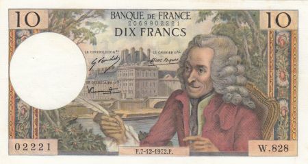 France 10 Francs Voltaire - 07-12-1972 Série W.828 - SUP
