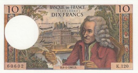 France 10 Francs Voltaire - 08-01-1965 - Série K.120