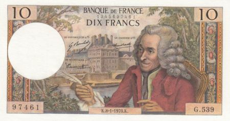 France 10 Francs Voltaire - 08-01-1970 Série G.539 - SPL
