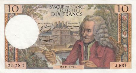 France 10 Francs Voltaire - 08-11-1973 Série J.931