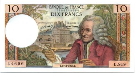 France 10 Francs Voltaire - 08-11-1973 Série U.919