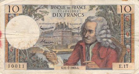 France 10 Francs Voltaire - 11-07-1963 Série E.17 - PTB
