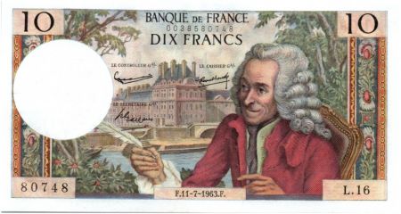 France 10 Francs Voltaire - 11-07-1963 Série L.16