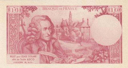 France 10 Francs Voltaire (type ASCO rouge) - 01/04/1964