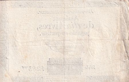 France 10 Livres Noir - Filigrane Fleur de Lys - (24-10-1792) - Sign. Taisaud - Série 1283 - L.161a