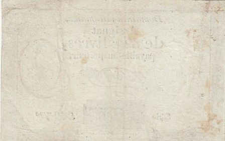 France 10 Livres Noir - Filigrane fleur de Lys - (24-10-1792) - Sign. Taisaud - Série 8493