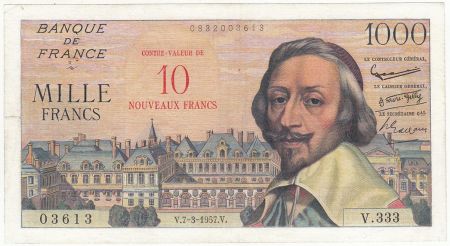 France 10 NF / 1000 Francs Richelieu - 07-03-1957 - TTB