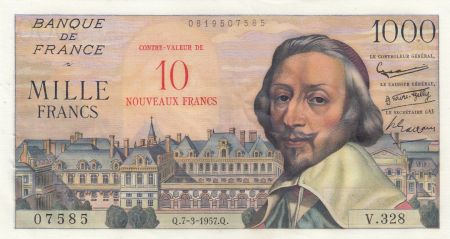 France 10 NF sur 1000 Francs, Richelieu - 07-03-1957 - V.328