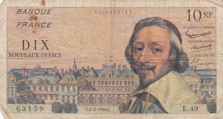 France 10 Nouveaux Francs Richelieu - 04-02-1960 - Série E.49