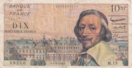 France 10 Nouveaux Francs Richelieu - 05-03-1959 - Série M.15 - Fay.57.01