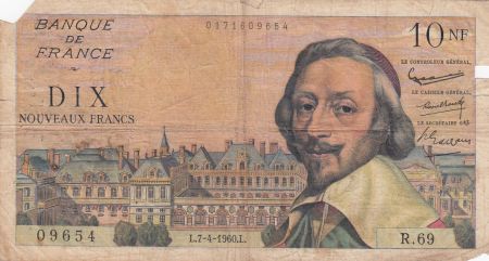 France 10 Nouveaux Francs Richelieu -07-04-1960 - Série R.69