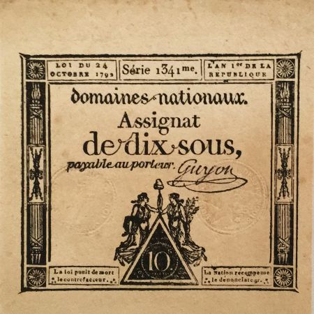 France 10 Sous Femmes, bonnet phygien (24-10-1792) - Sign. Guyon - Série 1341 - SPL