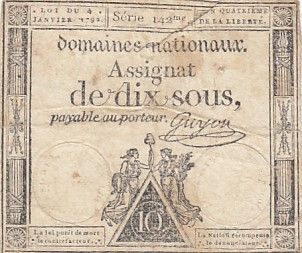 France 10 Sous Noir (04-01-1792) - Sign. Guyon - Série 142
