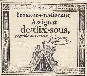 France 10 Sous Noir (04-01-1792) - Sign. Guyon - Série 1748
