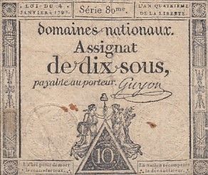 France 10 Sous Noir (04-01-1792) - Sign. Guyon - Série 80