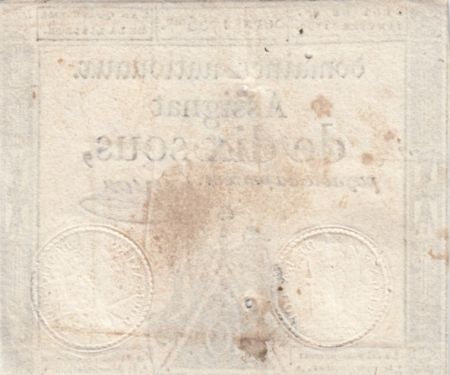 France 10 Sous Noir (04-01-1792) - Sign. Guyon Série 1755