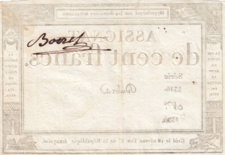 France 100 Francs - 18 Nivose An III - (07.01.1795) - Sign. Dubra - Série 3316