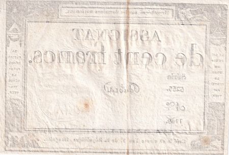 France 100 Francs - 18 Nivose An III - (07.01.1795) - Sign. Dubra - Série 5255 - L.173