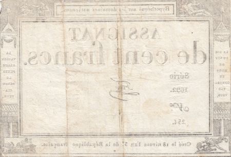 France 100 Francs - 18 Nivose An III - (07.01.1795) - Sign. Feze - Série 1692