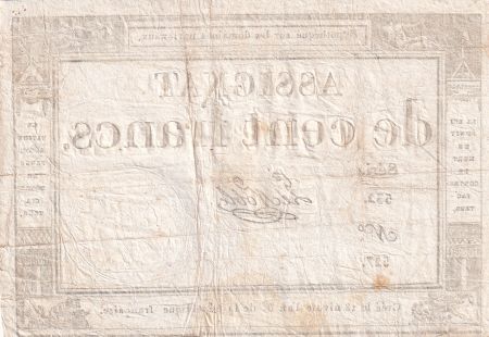France 100 Francs - 18 Nivose An III - (07.01.1795) - Sign. Lenoble - Série 532 - L.173