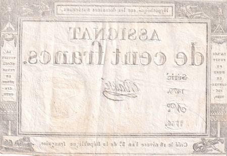 France 100 Francs - 18 Nivose An III - (07.01.1795) - Sign. Massé - Série 1479 - L.173