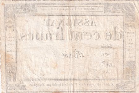 France 100 Francs - 18 Nivose An III - (07.01.1795) - Sign. Morin - Série 1478-861 - L.173