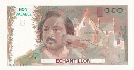 France 100 Francs - Balzac 1980 - Epreuve recto & verso avec filigrane et signature - Série A.007 - Echantillon - SPL+