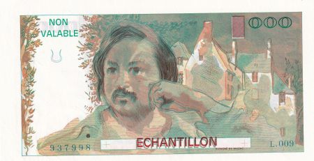 France 100 Francs - Balzac 1980 - Epreuve recto verso avec filigrane et série - Echantillon - SPL / P.NEUF