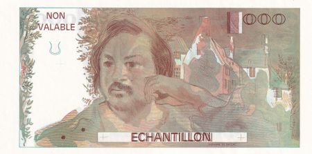 France 100 Francs - Balzac 1980 - Epreuve recto verso filigrane coupé - Echantillon - NEUF