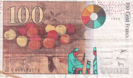 France 100 Francs - Cezanne - 1998 - Lettre V - PTTB - F.74.02
